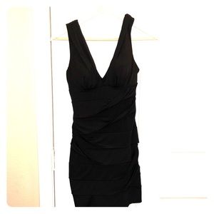 Low cut black club dress